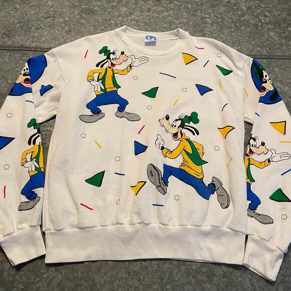 Disney Other - Vintage Goofy AOP Shapes Crewneck Sweatshirt XL USA Geometric 80s 90s Disney